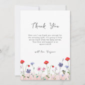 Meadow Summer Wildflower Baby shower Bedankkaart (Voorkant)