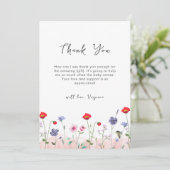 Meadow Summer Wildflower Baby shower Bedankkaart (Staand voorkant)