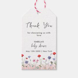 Meadow Summer Wildflower Baby shower Cadeaulabel