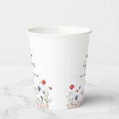 Meadow Summer Wildflower Baby shower Papieren Bekers (Links)
