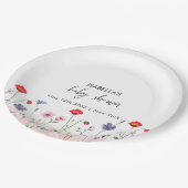Meadow Summer Wildflower Baby shower Papieren Bordje (Gekanteld)
