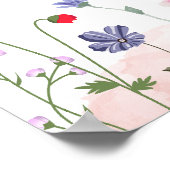 Meadow Summer Wildflower Baby shower Welkom Poster (Hoek)