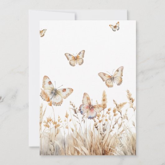 Meadow Vlinders Baby in Bloom Baby shower Kaart (Achterkant)