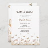 Meadow Vlinders Baby in Bloom Baby shower Kaart (Voorkant / Achterkant)
