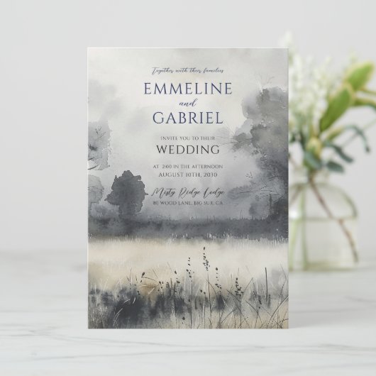 Meadow Wedding Invitation Kaart (Staand voorkant)