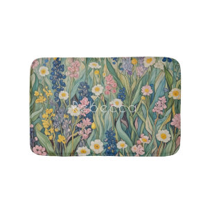 Meadow Whispers: Pastel Wildflowers Badmat
