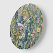 Meadow Whispers: Pastel Wildflowers Grote Klok (Hoek)