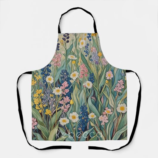 Meadow Whispers: Pastel Wildflowers Schort (Voorkant)