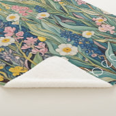 Meadow Whispers: Pastel Wildflowers Sherpa Deken (3/4)