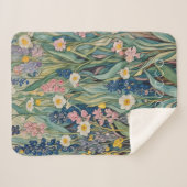 Meadow Whispers: Pastel Wildflowers Sherpa Deken (Voorkant (horizontaal))