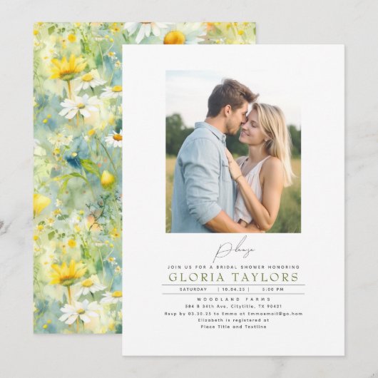 Meadow Wildbloemen Summer Boho Vrijgezellenfeest F Kaart (Voorkant / Achterkant)