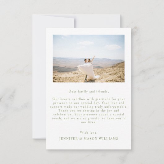 Meadow wilde bloem bloemenkrans Bruiloft Foto Bedankkaart (Achterkant)