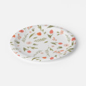 Meadow Wilde bloem Roze Perzikolijf Papieren Bordje (Gekanteld)