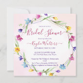 Meadow wilde bloemen boho bridal doucheuitnodiging kaart (Voorkant)