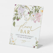 Meadow Wildflower Bloem Bar Teken Reclamebord Met Voetstuk (Voorkant)