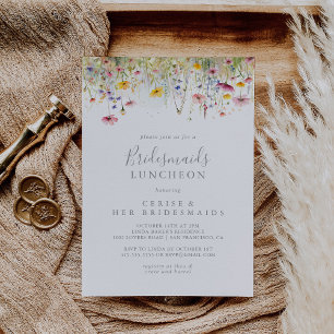 Meadow Wildflower Bruidsmeisjes Luncheon Shower Kaart