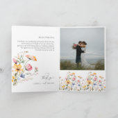 Meadow Wildflower bruiloft foto dank u kaart (Binnen)