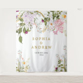 Meadow Wildflower Bruiloft Tapestry Wandkleed (Voorkant)