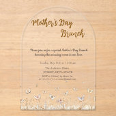 Meadow Wildflower Butterflies Moederdag Brunch Acryl Uitnodigingen (Voorkant)