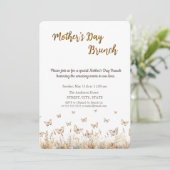 Meadow Wildflower Butterflies Moederdag Brunch Kaart (Staand voorkant)