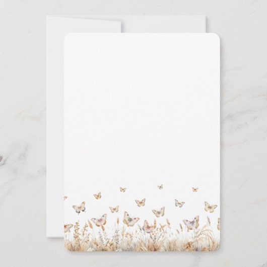 Meadow Wildflower Butterflies Moederdag Brunch Kaart (Achterkant)