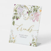 Meadow Wildflower Douche Drinken Teken Reclamebord Met Voetstuk (Voorkant)