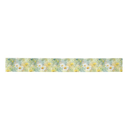 Meadow Wildflower Elegant Summer Natuur Boho Satijnen Lint (Voorkant)
