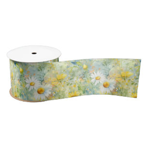 Meadow Wildflower Elegant Summer Natuur Boho Satijnen Lint