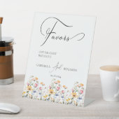 Meadow Wildflower Favors Bruiloft Tafelblad Reclamebord Met Voetstuk (Insitu)
