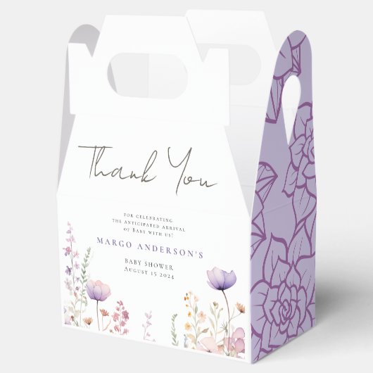 Meadow Wildflower Field Baby shower Woodland Bedankdoosjes (Geopend)