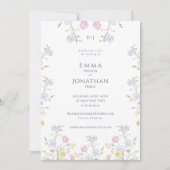 Meadow Wildflower Garden Wedding Invitation Kaart (Voorkant)