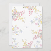Meadow Wildflower Garden Wedding Invitation Kaart (Achterkant)