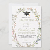 Meadow Wildflower Graduation Party Invite Kaart (Voorkant)