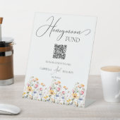 Meadow Wildflower Honeymoon Fund Trouwtafel Reclamebord Met Voetstuk (Insitu)