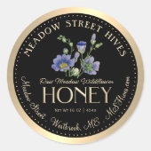 Meadow Wildflower Honing Spring Ephemerals op Zwar Ronde Sticker (Voorkant)