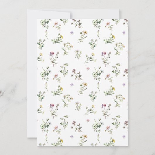 Meadow wildflower kruis doop doop doopblauw kaart (Achterkant)