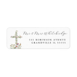 Meadow wildflower kruis Religieus Christelijk Ontw Etiket