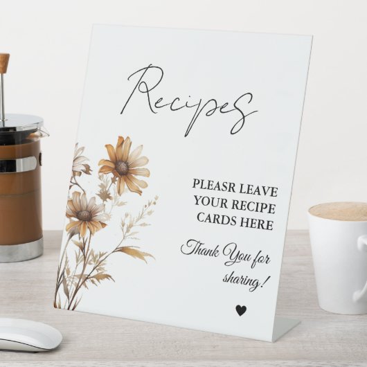 Meadow Wildflower Laat je Recepten Vrijgezellenfee Reclamebord Met Voetstuk (Insitu)