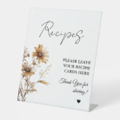 Meadow Wildflower Laat je Recepten Vrijgezellenfee Reclamebord Met Voetstuk (Voorkant)