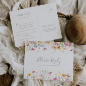 Meadow Wildflower Menu Keuze RSVP Briefkaart