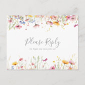 Meadow Wildflower Menu Keuze RSVP Briefkaart (Voorkant)