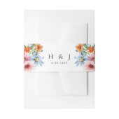 Meadow Wildflower Monogram Floral Wedding  Uitnodigingen Wikkel (Voorkant Voorbeeld)