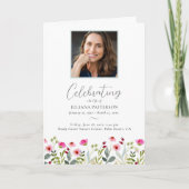 Meadow Wildflower Order of Service Uitvaartfoto's Programma (Voorkant)