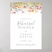 Meadow Wildflower Repetitie Diner Welkom Poster (Voorkant)