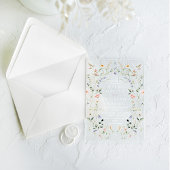 Meadow Wildflower rustieke Boho bruiloft Acryl Uitnodigingen