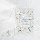 Meadow Wildflower rustieke Boho bruiloft Acryl Uitnodigingen
