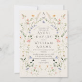 Meadow Wildflower rustieke Boho bruiloft Kaart (Voorkant)