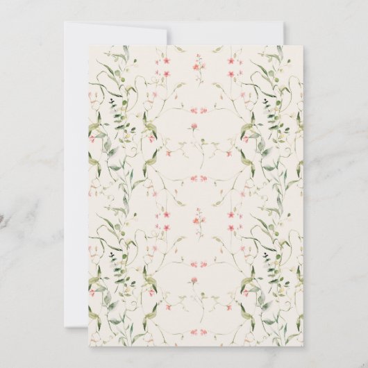 Meadow Wildflower rustieke Boho bruiloft Kaart (Achterkant)