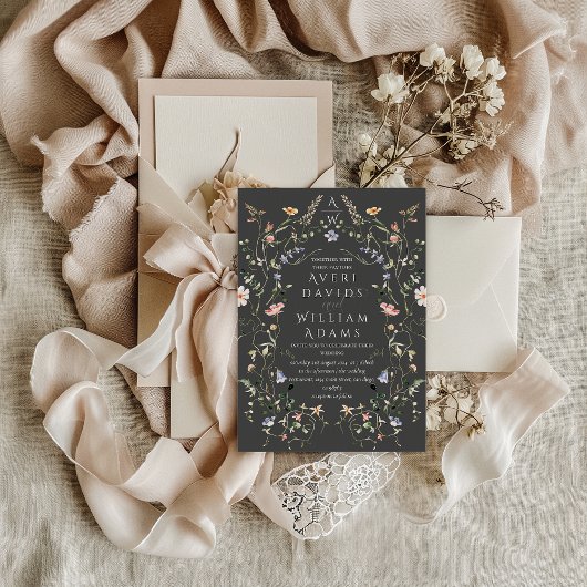 Meadow Wildflower rustieke Boho bruiloft Kaart