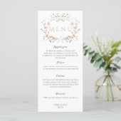 Meadow Wildflower rustieke Boho bruiloft Menu (Staand voorkant)